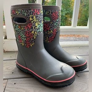 Colorful Leopard Print Kids Boots